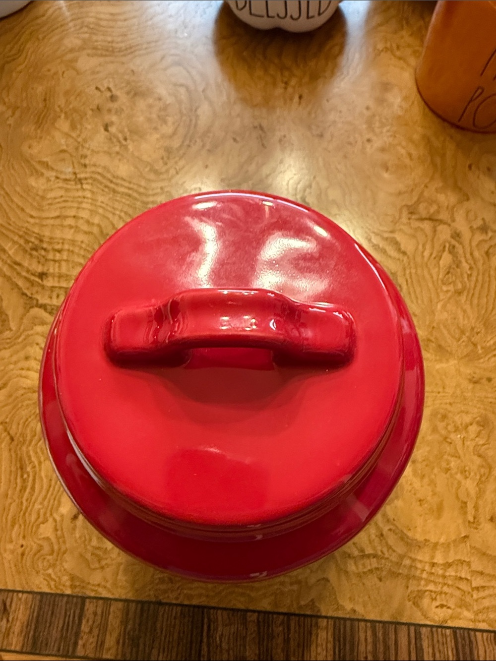 Rae Dunn Red 'SANTA BABY' Ceramic Canister - Picture 2 of 5
